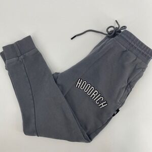 Hoodrich Joggers Mens Medium Gray Raised Logo Streetwear Sweatpants Gym Urban